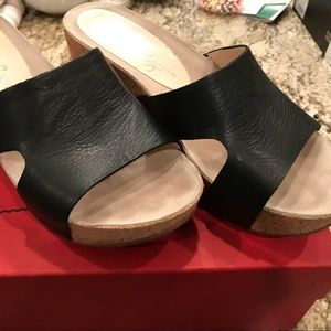 Charly Amar Hayden Black Cork Wedge